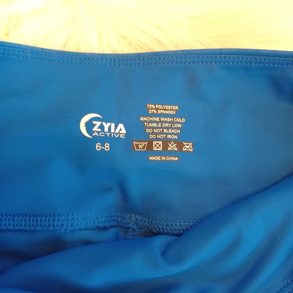 {Zyia Active} Blue Leaf Print Leggings - Picture 2 of 4